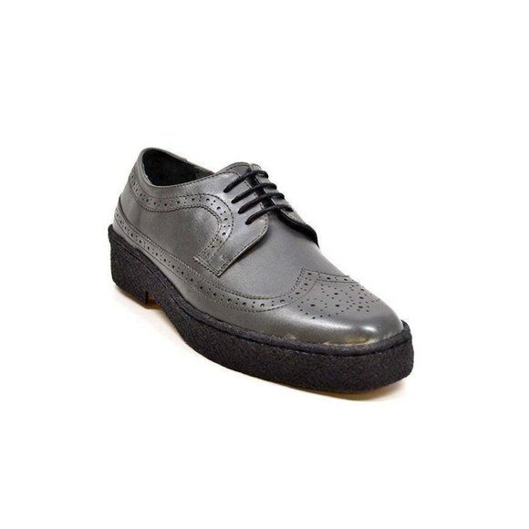 British Walkers Shoes British Walkers Playboy Originals Wingtip Low Cut Mens Dark Gray
